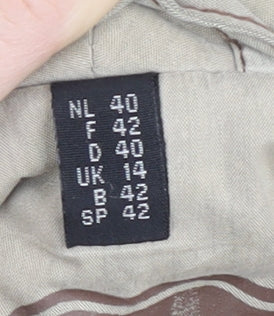 Adventures Men's Beige Cotton Parka Jacket - Size 42, Hooded & Zipped Pockets