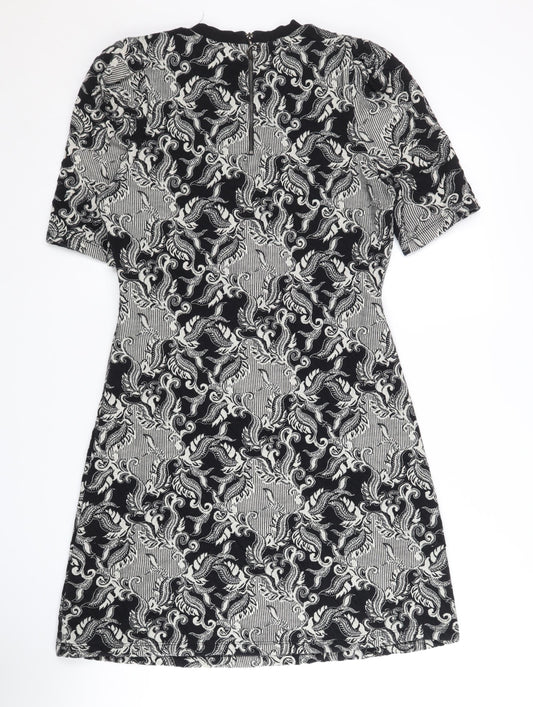 Next Women Black Round Neck Half Sleeve Dress