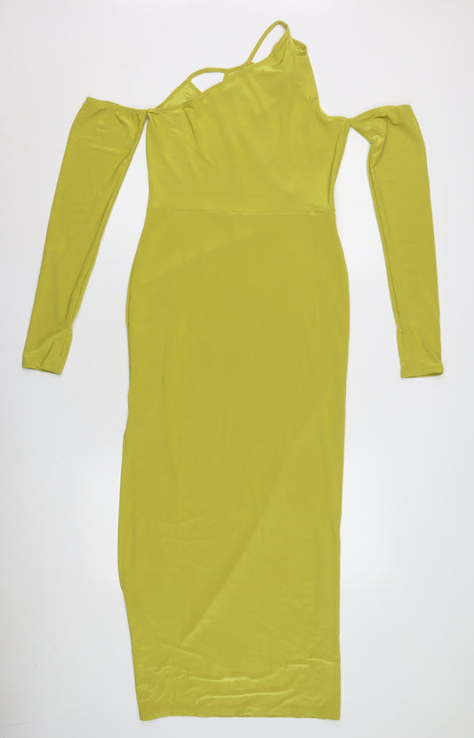 Collusion Women's Green Bodycon Dress Size 12, Modern Style