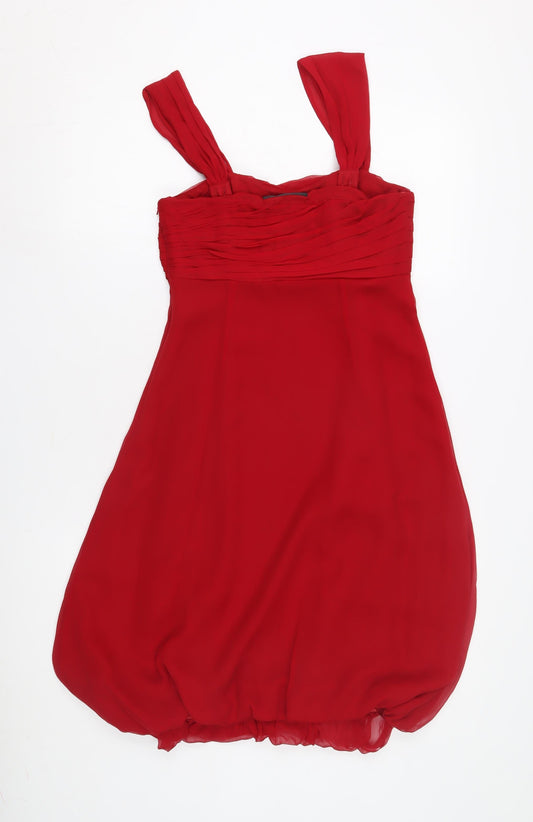 Coast Women Red Bubble Hem Party Dress Size 10