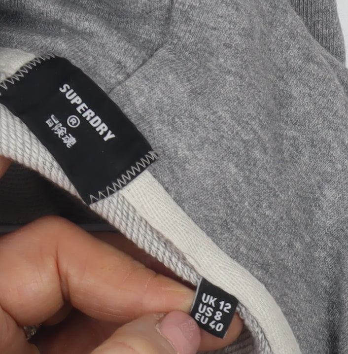 Superdry Women's Grey Full Zip Hoodie Size 12