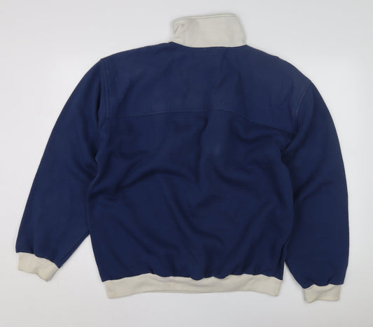 Mens UK Size L Springfield Blue 1/2 Zip Sweatshirt