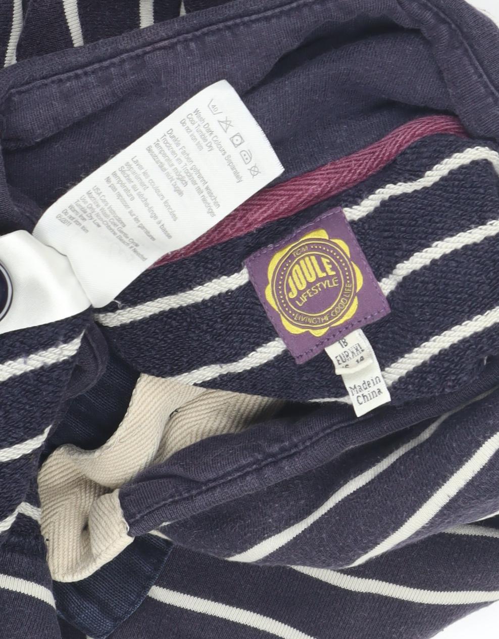 Unisex Adults UK Size L Joules Blue Henley Sweatshirt
