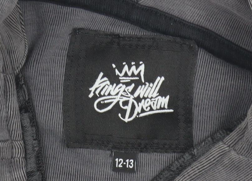 Kings Will Dream Boys Grey Full Zip Hoodie 12-13 Years