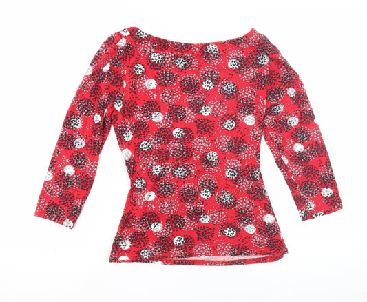 Jasper Conran Women's Red Geometric Wrap Blouse Size 10
