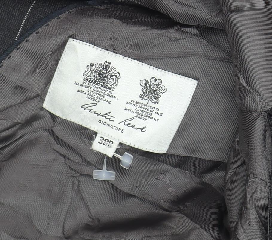 Austin Reed Men's Pinstripe Wool Blazer Black 39R