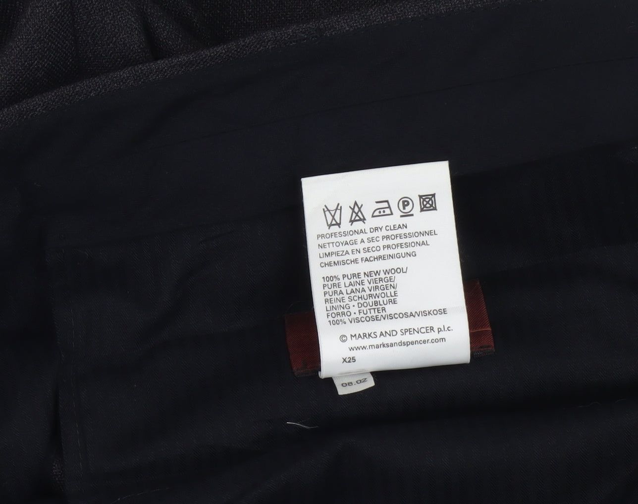 Marks and Spencer Men's Black Wool Trousers Size 42