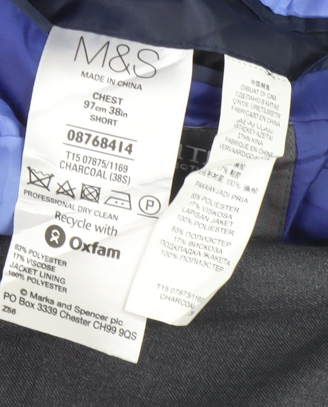 Mens UK Size 38 Marks and Spencer Grey Basic Jacket
