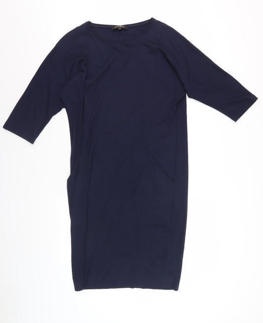 Additional front view of Jaeger Women Blue Sheath Dress XS