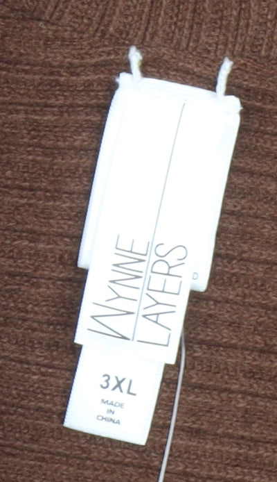 Wynne Layers Brown Corduroy Pea Coat 3XL Unisex