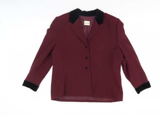 Womens UK Size 16 Viyella Red Basic Jacket
