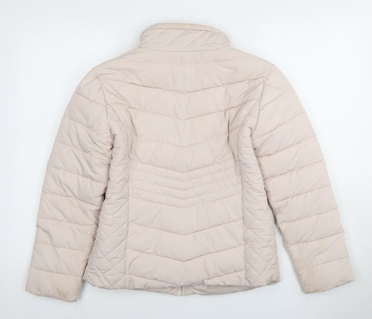 Womens UK Size 8 Miss Selfridge Beige Puffer Jacket
