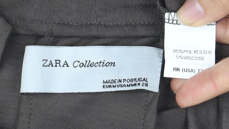 Womens UK Size 0 Zara Brown Basic Blouse