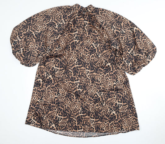 Marks and Spencer Women Brown Animal Print Dress Size 8