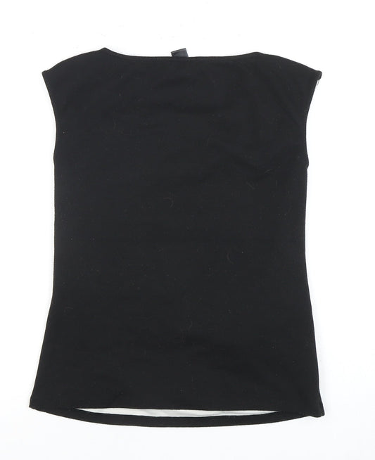 Ann Taylor Petite Black Floral Tank Top - M Women