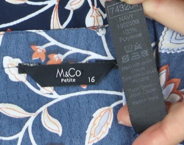 M&Co Women's Multicolored Petite Sleeveless Blouse