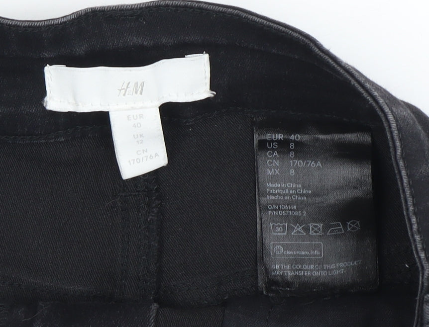 Womens UK Size 12 H&M Skinny Black Jeans