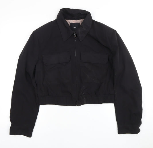 Womens UK Size L MNG Black Bomber Jacket