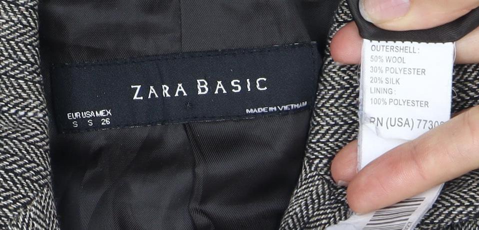 Zara Basic Women's Grey Wool Blend Blazer Size 8