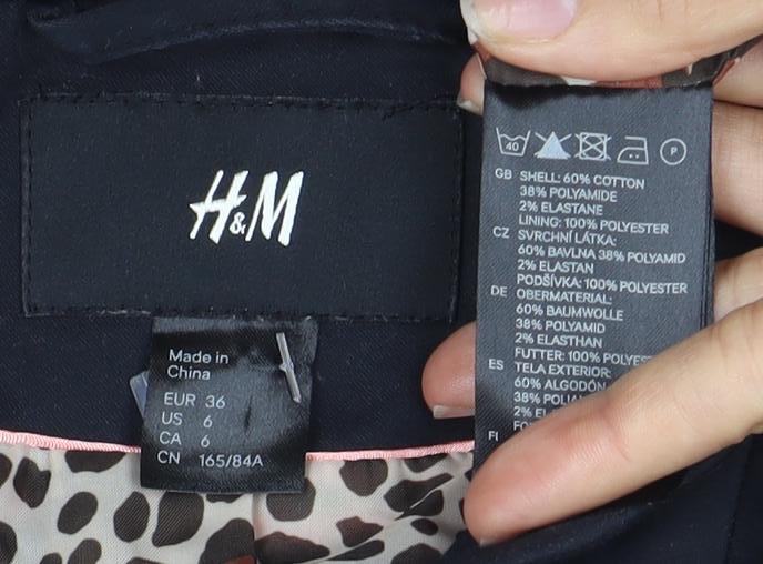 H&M Women's Black Blazer, Size 8, Regular Fit