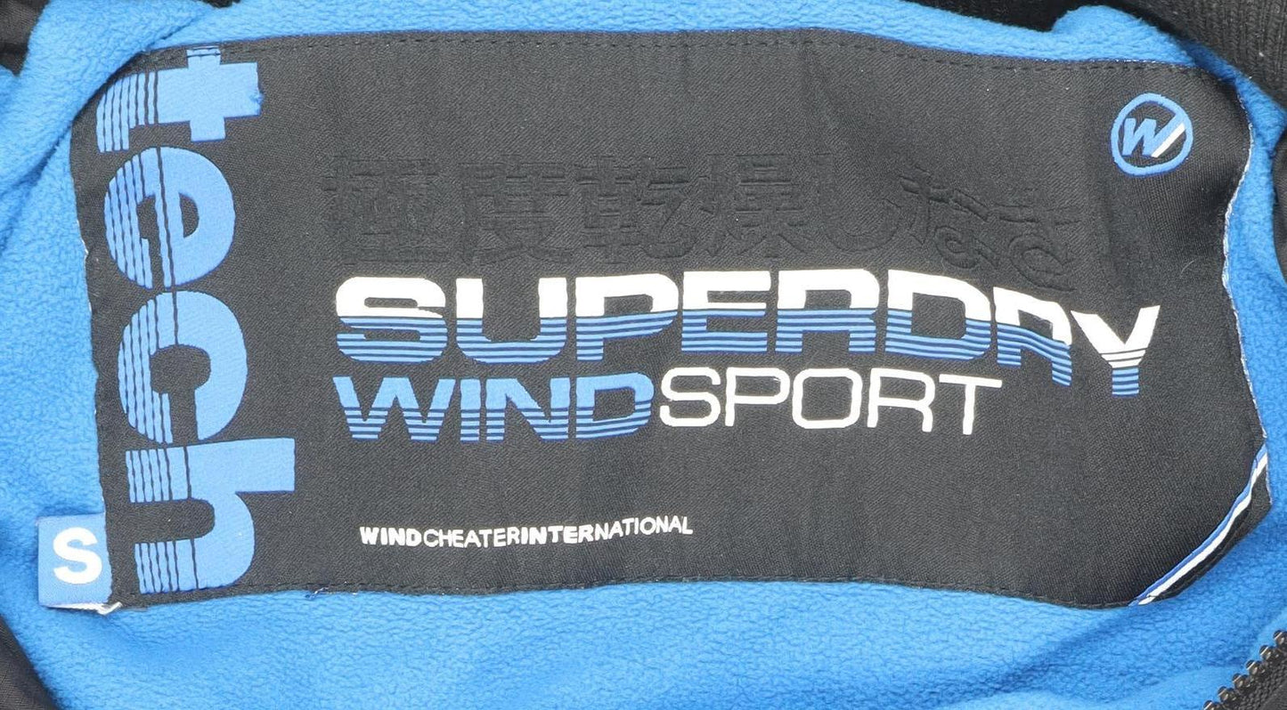 Mens UK Size S Superdry Black Windbreaker Coat