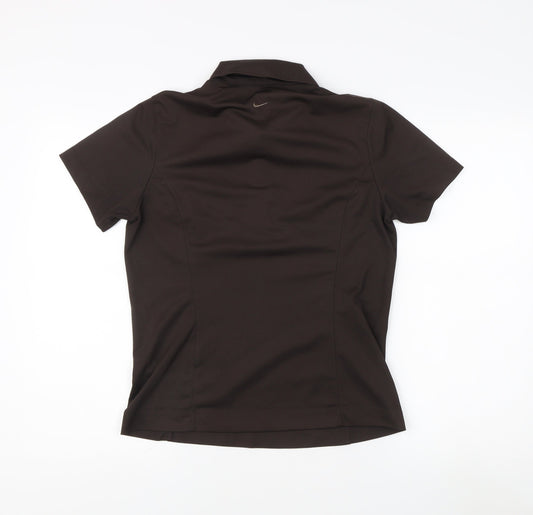 Womens UK Size M Nike Brown Basic Polo