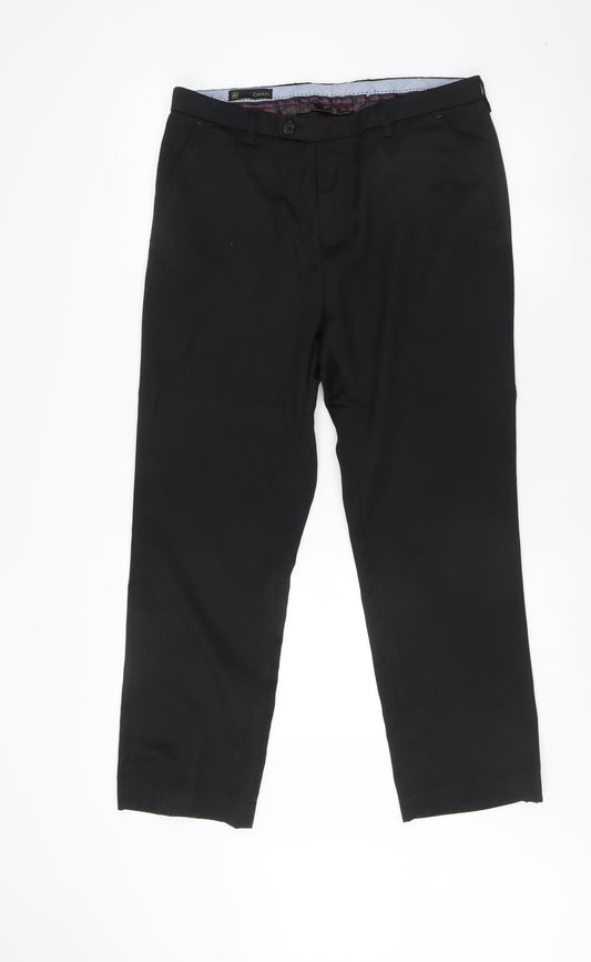 Mens UK Size 34 Cavani Dress Pants Black Trousers