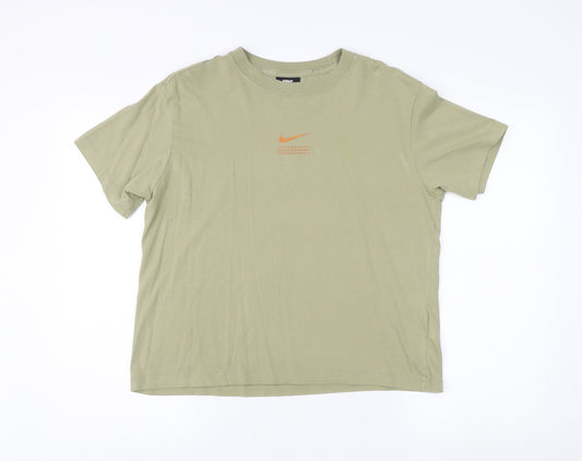 Additional front view of Nike unisex green xs basic t-shirt