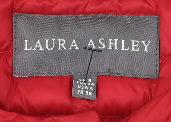 Laura Ashley Women's Red Padded Waistcoat Size 8