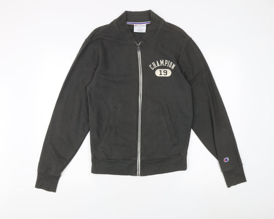Additional front view of Champion unisex black s basic jacket cotton blend
