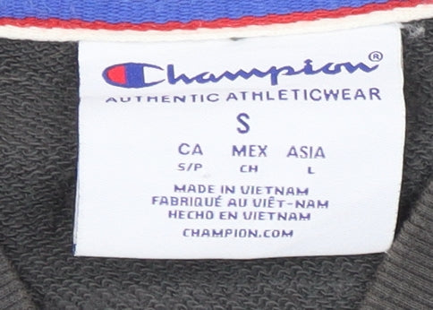 Brand and care label for Champion unisex black s basic jacket cotton blend