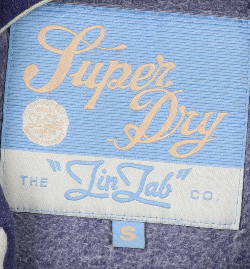 Superdry Women's Blue Hoodie, Size S, Logo Accent