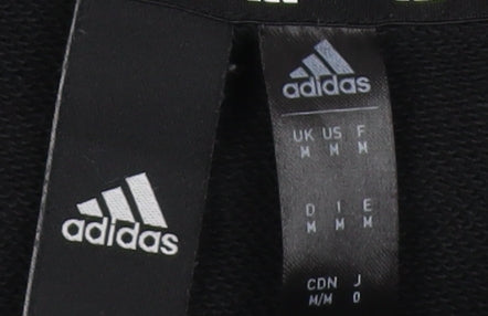 Adidas Men's Black Medium Pullover Hoodie Logo Design