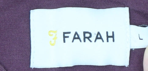 Mens UK Size L Farah Purple T-Shirt