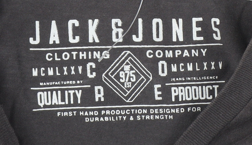 Mens UK Size S JACK & JONES Black T-Shirt
