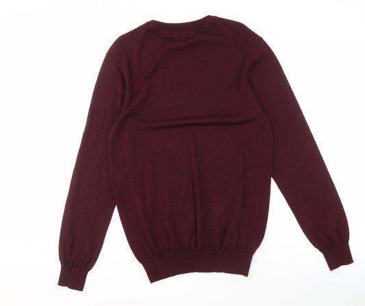 Reiss Men's XL Purple Wool Pullover Jumper