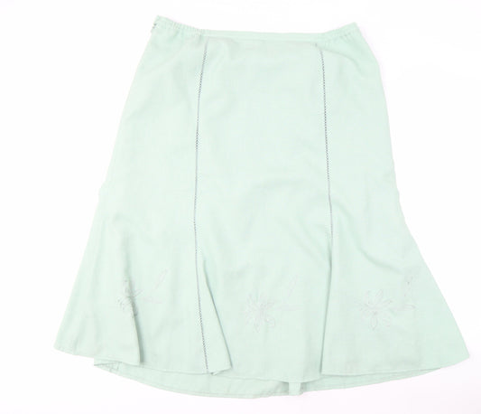 Eastex Women's Green Skirt Size 20, Embroidered Detail