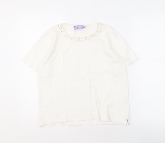 Honor Millburn Women's Ivory Beaded Blouse Size S