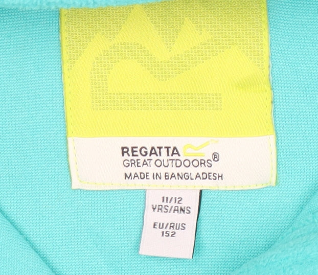 Regatta Girls Blue Fleece Sweatshirt 11-12 Years, Outdoor 1/2 Zip