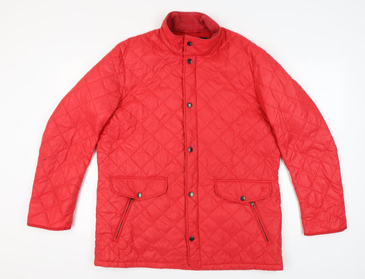 French Connection Women's Red Quilted Jacket L