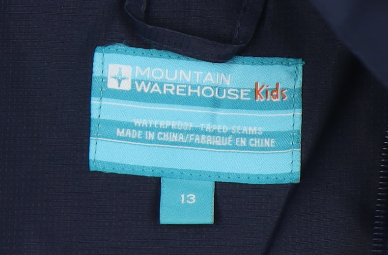 Teens UK Size 13 Mountain Warehouse Blue Rain Coat