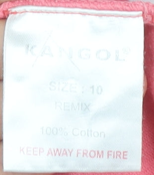 Womens UK Size 10 Kangol Pink Basic T-Shirt