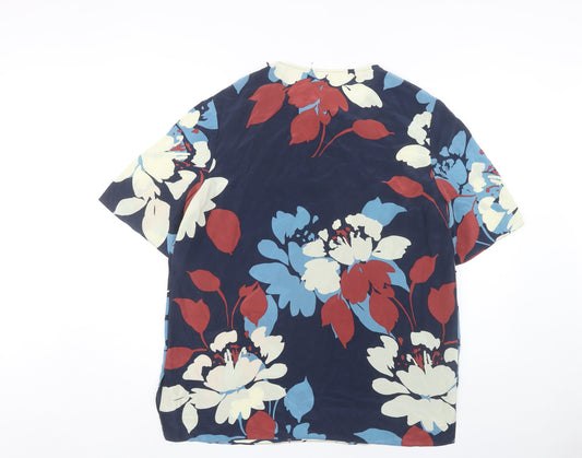 Jaeger Floral Silk Blouse, Women's Size 18, Multicoloured