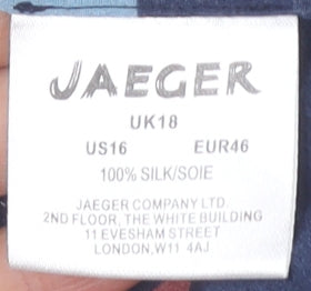 Jaeger Floral Silk Blouse, Women's Size 18, Multicoloured