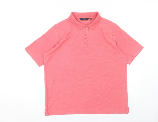 Unisex Adults UK Size L ISLE Pink Basic Polo
