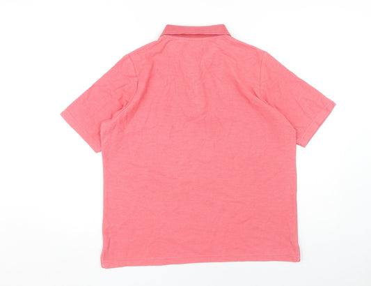 Unisex Adults UK Size L ISLE Pink Basic Polo