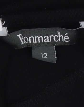 Womens UK Size 12 Bonmarché Black Tunic Blouse