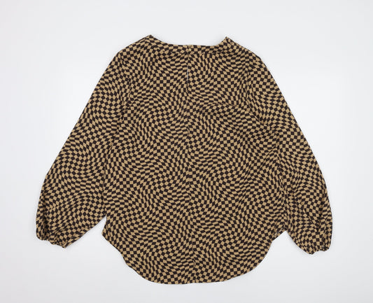 Womens UK Size 12 Marks and Spencer Brown Basic Blouse
