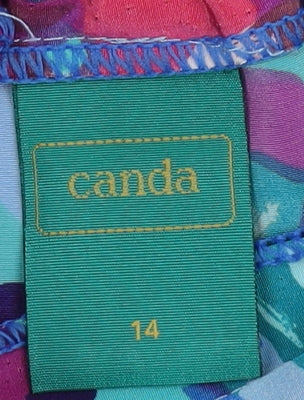 C&A Women's Multicoloured Floral Pleated Skirt Size 14