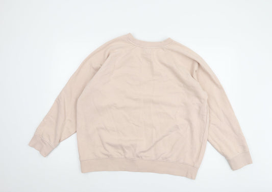H&M Women's Beige Medium Pullover Sweatshirt